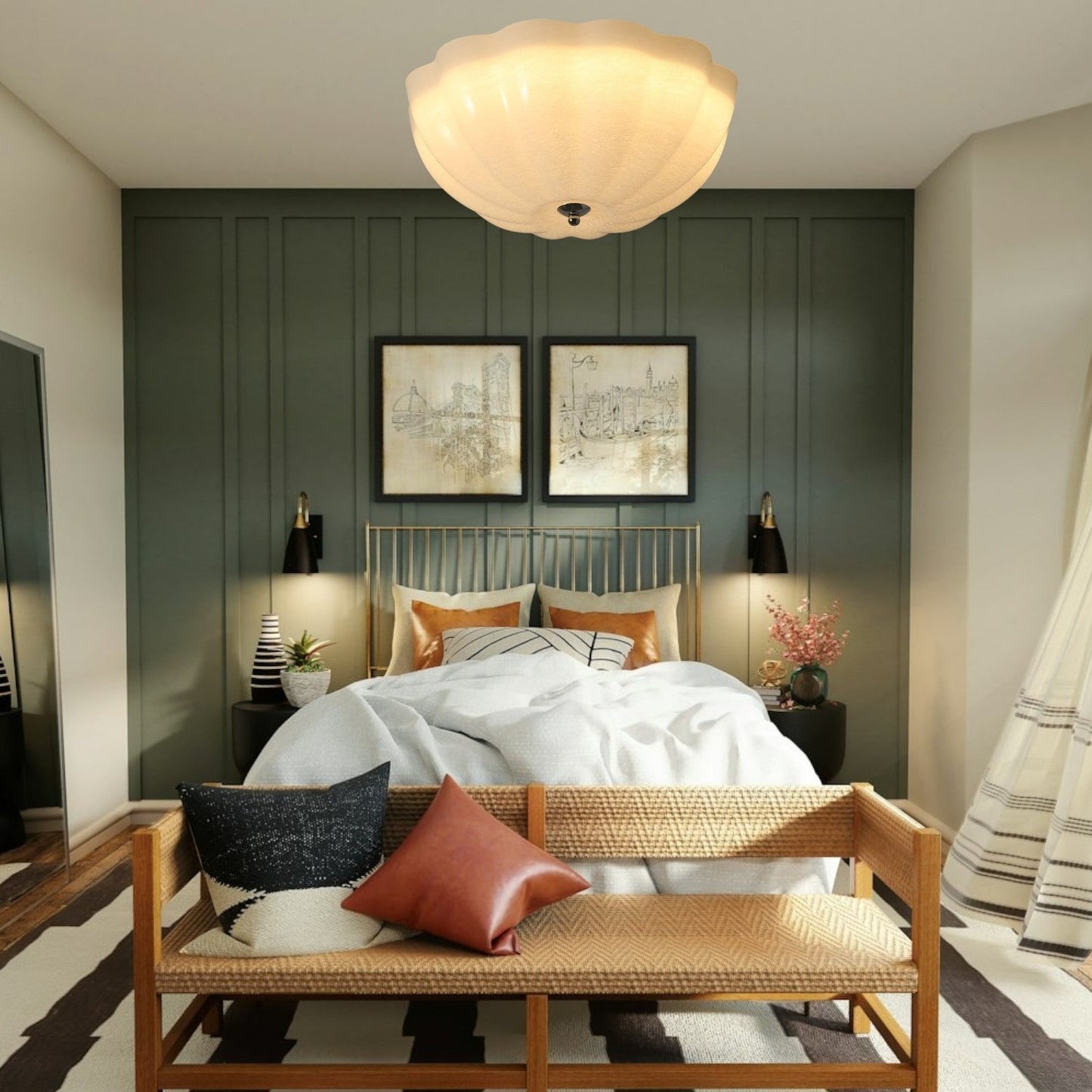 OpalShell | Elegant Modern Flush Mount Ceiling Light Fixture 3