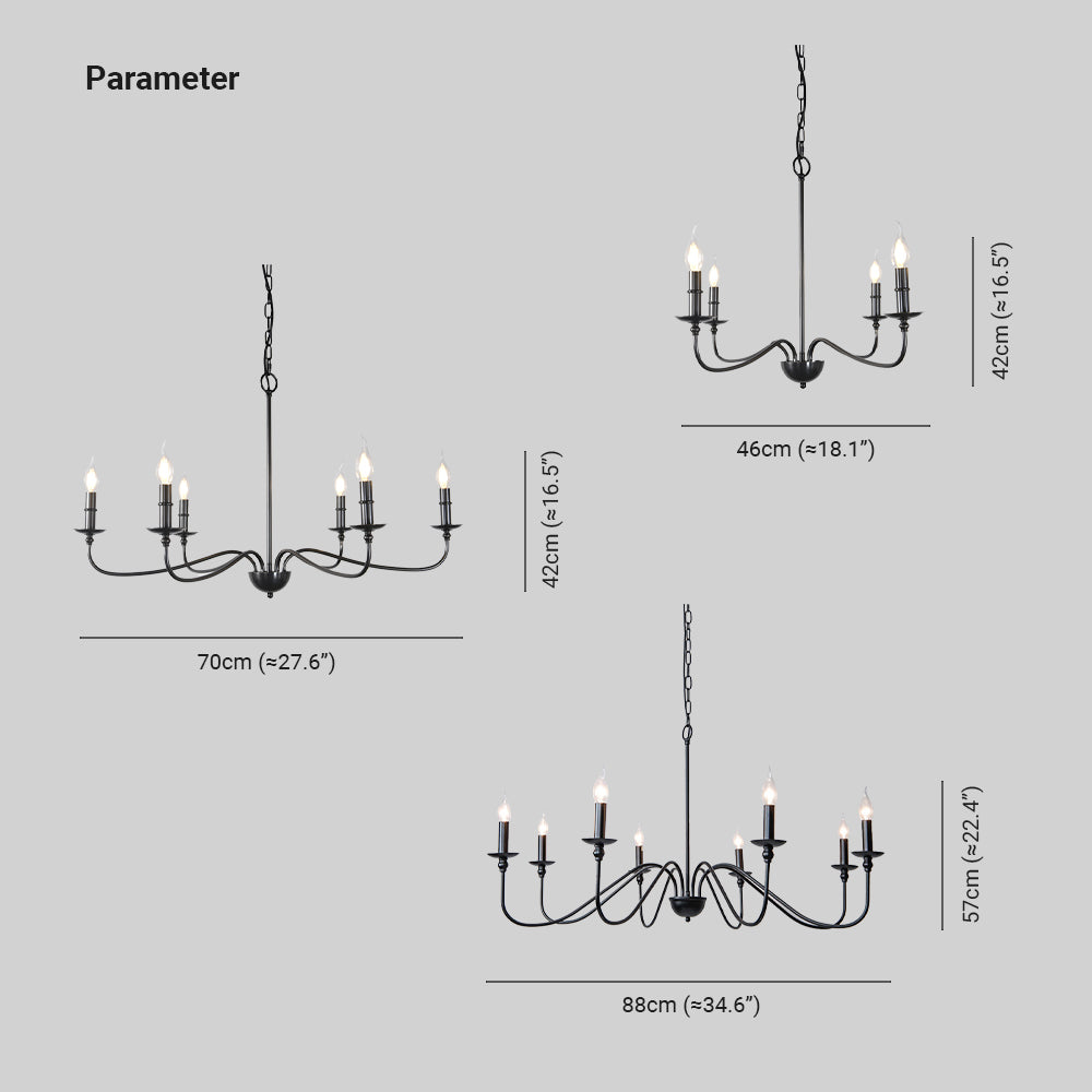 Orix Collection | Retro Vintage Metal Chandelier with Adjustable Chain | Elegant Lighting for Living Room and Bedroom 4
