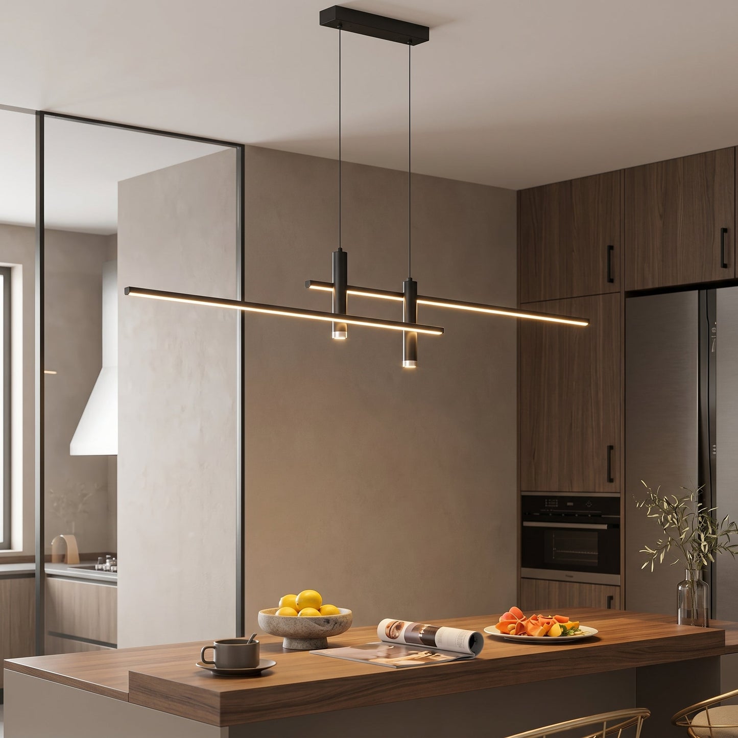Otto Collection | LED Linear Pendant Light with Adjustable Suspension Cables | Modern Design for Elegant Illumination 1