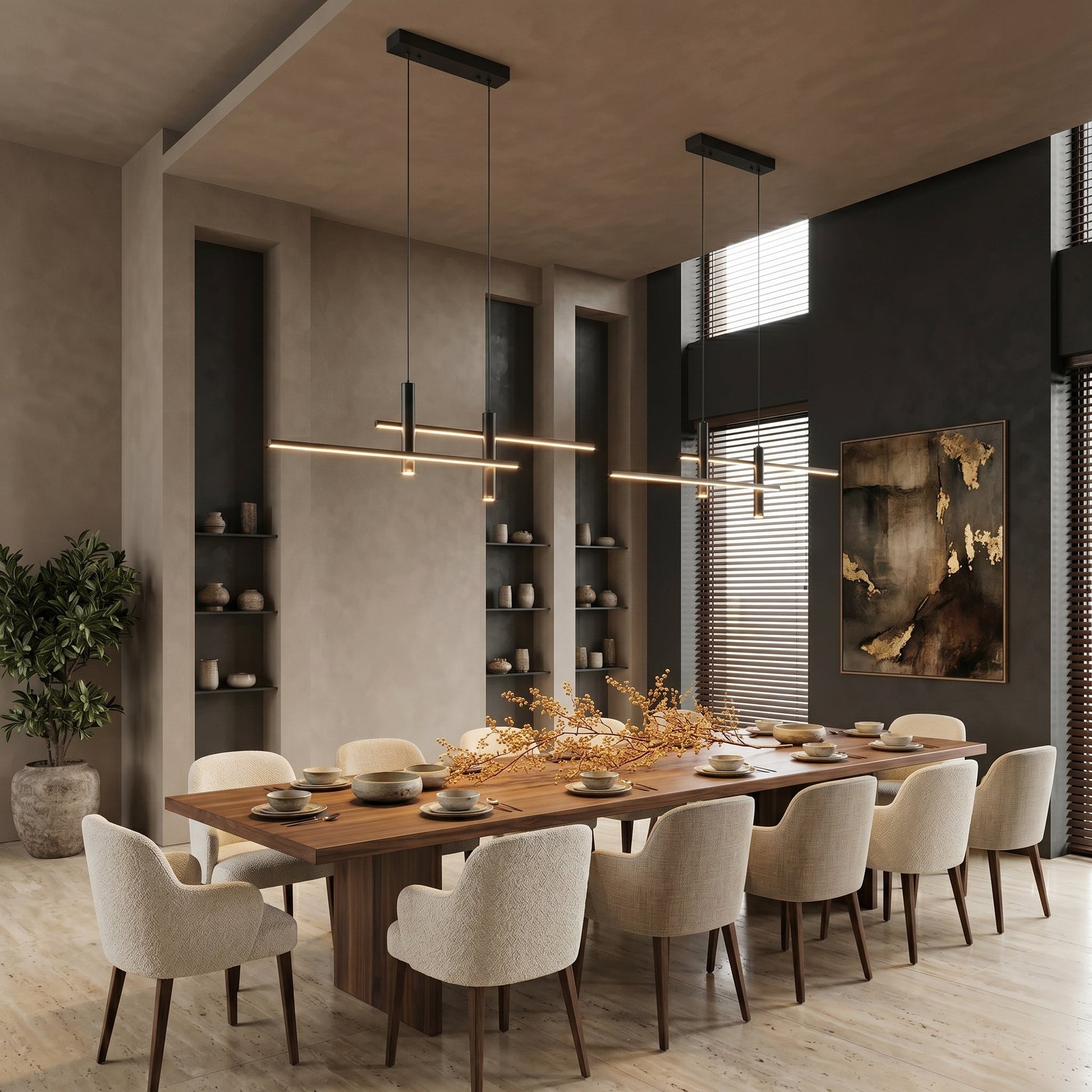 Otto Collection | LED Linear Pendant Light with Adjustable Suspension Cables | Modern Design for Elegant Illumination 2