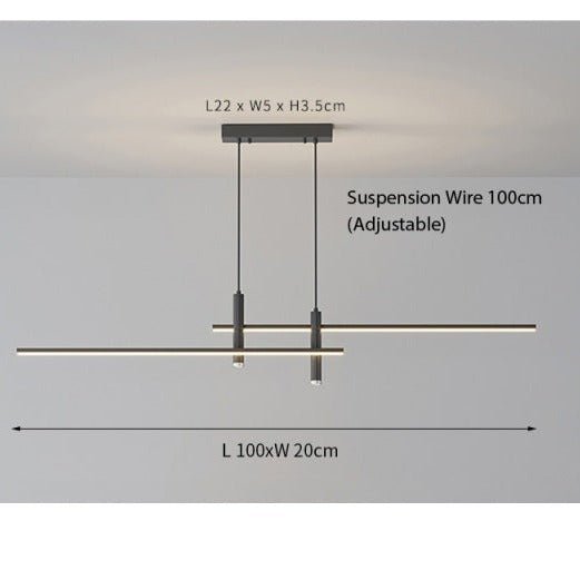 Otto Collection | LED Linear Pendant Light with Adjustable Suspension Cables | Modern Design for Elegant Illumination 7
