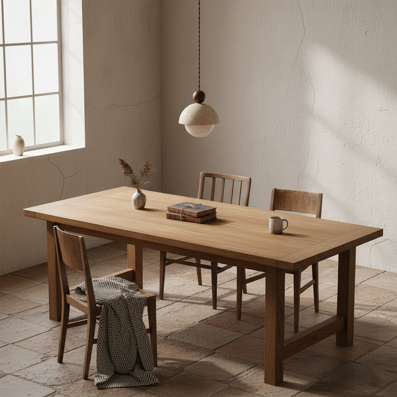 Palermo | Pendant Light with Handcrafted Travertine Dome & Glass Globe | Elegant Illumination for Modern Spaces 2
