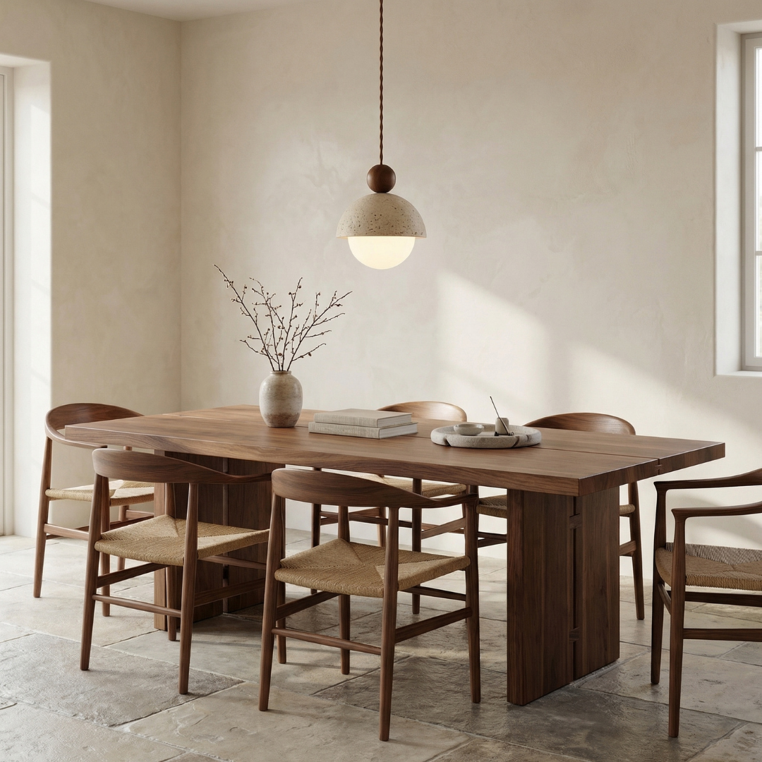 Palermo | Pendant Light with Handcrafted Travertine Dome & Glass Globe | Elegant Illumination for Modern Spaces 5