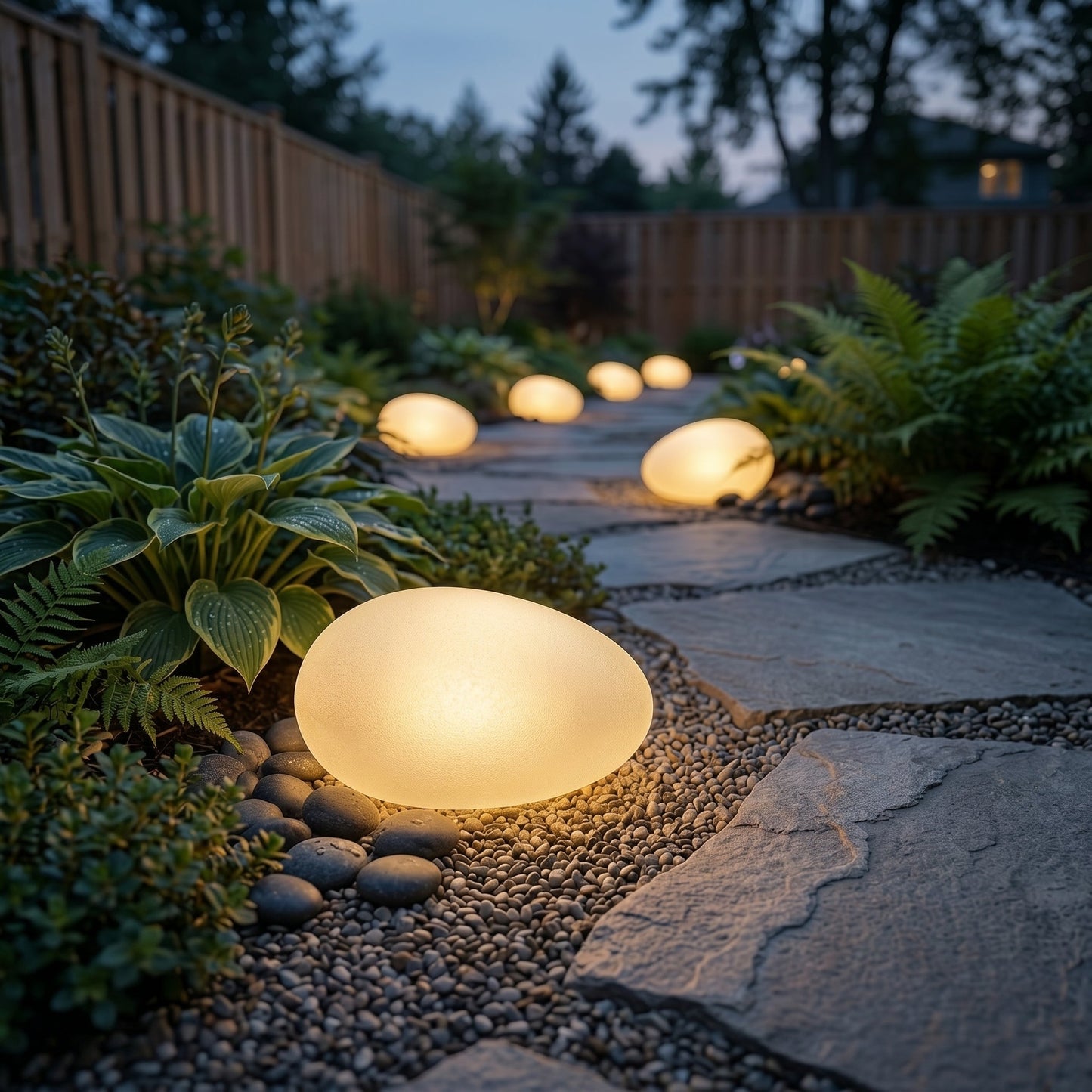 Pebble Glow | Solar Landscape Light with Natural Stone Design | Weather-Resistant Outdoor Illumination for Effortless Ambiance 3