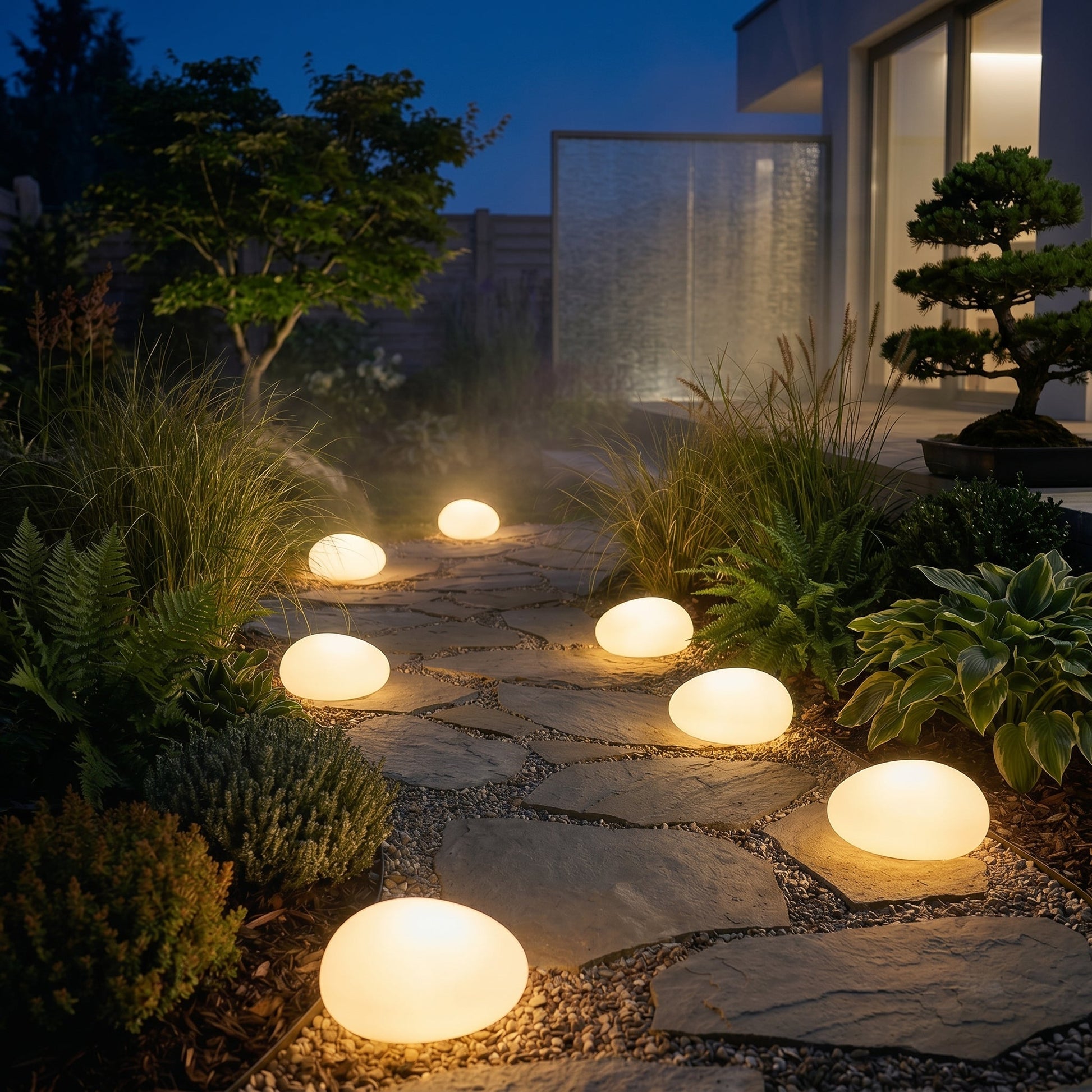 Pebble Glow | Solar Landscape Light with Natural Stone Design | Weather-Resistant Outdoor Illumination for Effortless Ambiance 5