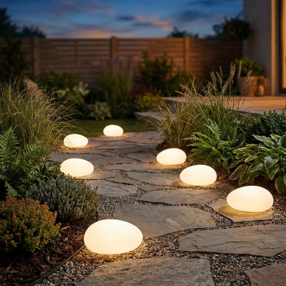 Pebble Glow | Solar Landscape Light with Natural Stone Design | Weather-Resistant Outdoor Illumination for Effortless Ambiance 8
