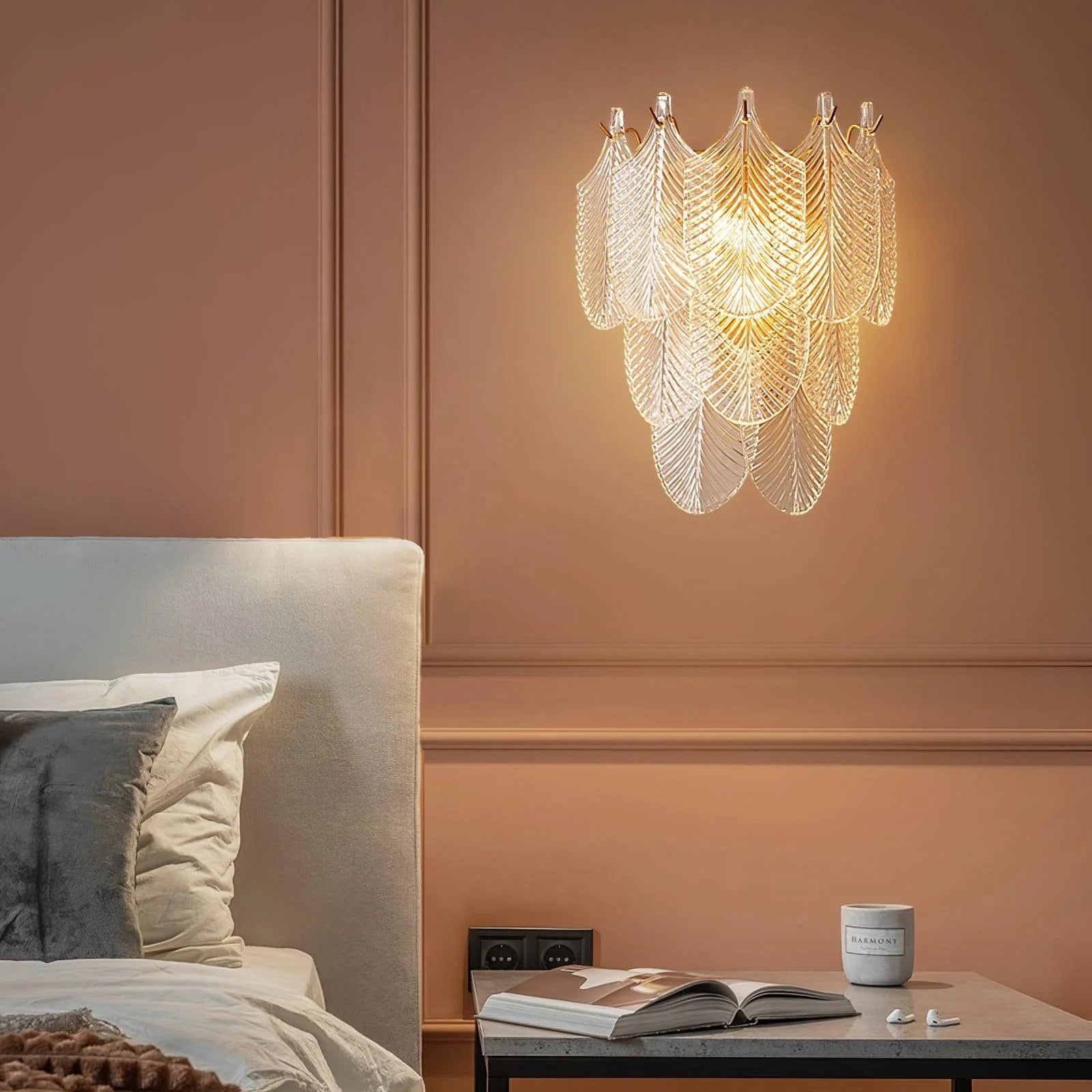 Marilyn Cottage Brass Glass Metal Wall Lamp Living Room Bedroom