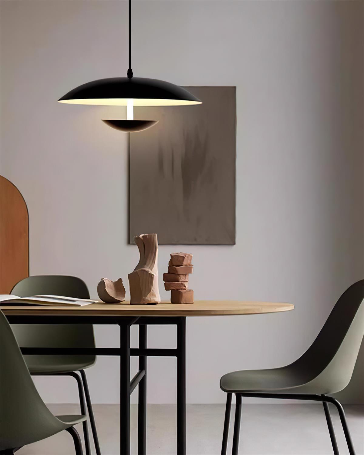 Pylos Collection | Black Pendant Light with Integrated LED | Adjustable Height for Modern Kitchen Lighting 7