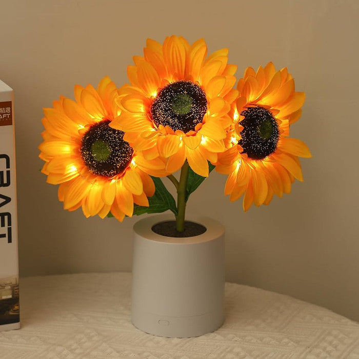 Radiant Floral Decor | Sunflower Lamp with LED Illumination | Nature-Inspired Lighting for Cheerful Ambiance 0
