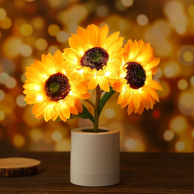 Radiant Floral Decor | Sunflower Lamp with LED Illumination | Nature-Inspired Lighting for Cheerful Ambiance 1