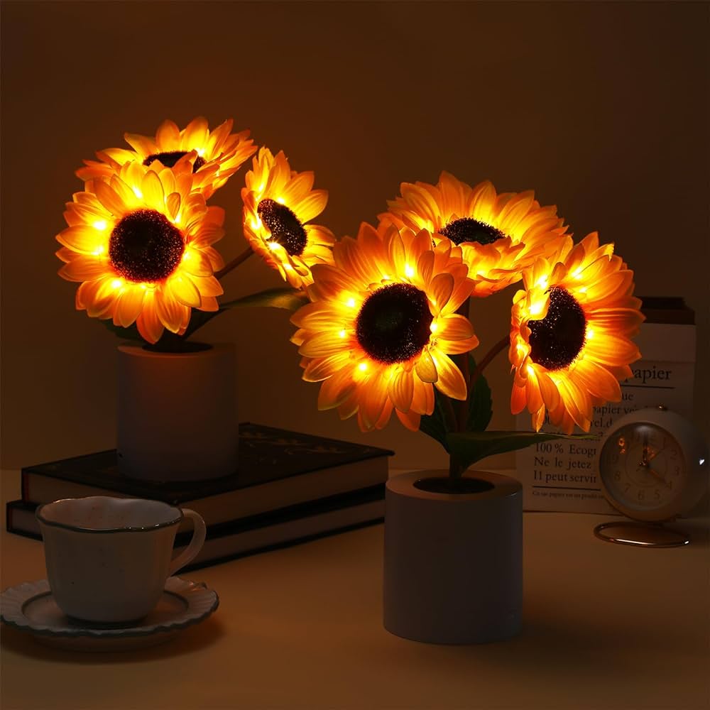 Radiant Floral Decor | Sunflower Lamp with LED Illumination | Nature-Inspired Lighting for Cheerful Ambiance 2