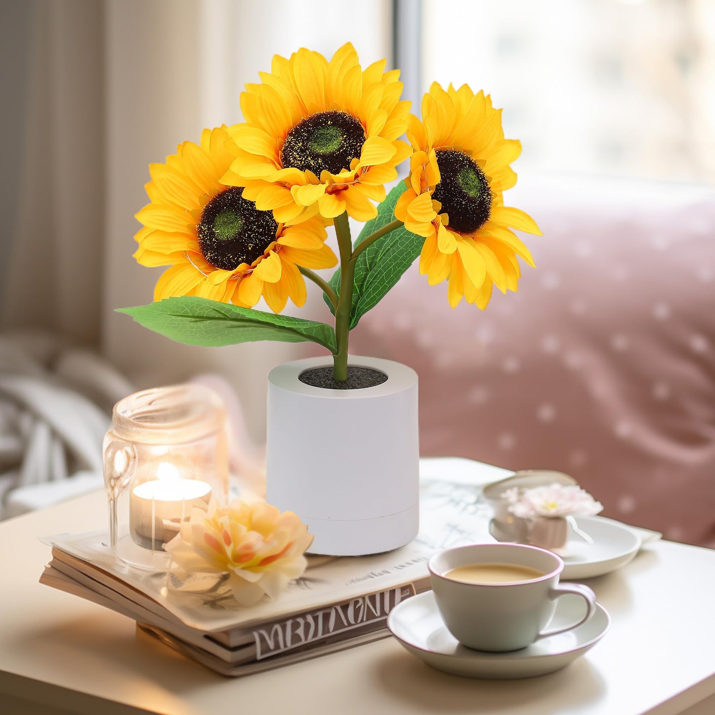 Radiant Floral Decor | Sunflower Lamp with LED Illumination | Nature-Inspired Lighting for Cheerful Ambiance 4