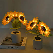 Radiant Floral Decor | Sunflower Lamp with LED Illumination | Nature-Inspired Lighting for Cheerful Ambiance 5
