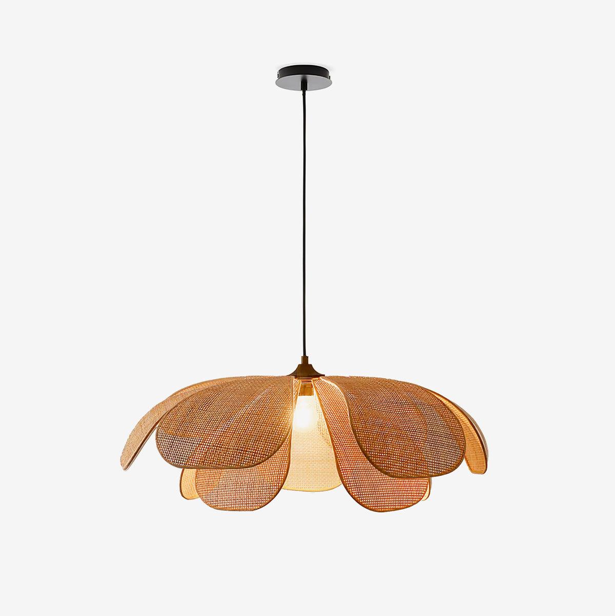 Rattan Pendant Light | Adjustable Height & Dimmer Compatible | Elegant Home Lighting for Stylish Decor 1