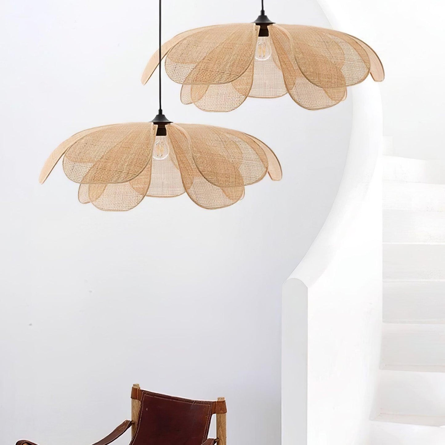 Rattan Pendant Light | Adjustable Height & Dimmer Compatible | Elegant Home Lighting for Stylish Decor 3