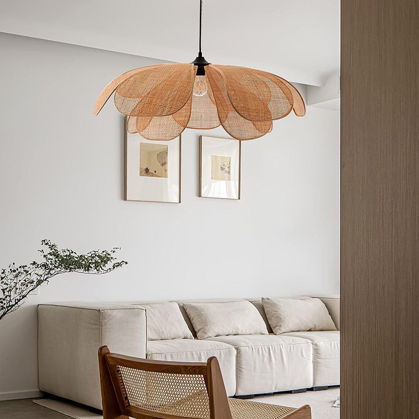 Rattan Pendant Light | Adjustable Height & Dimmer Compatible | Elegant Home Lighting for Stylish Decor 4