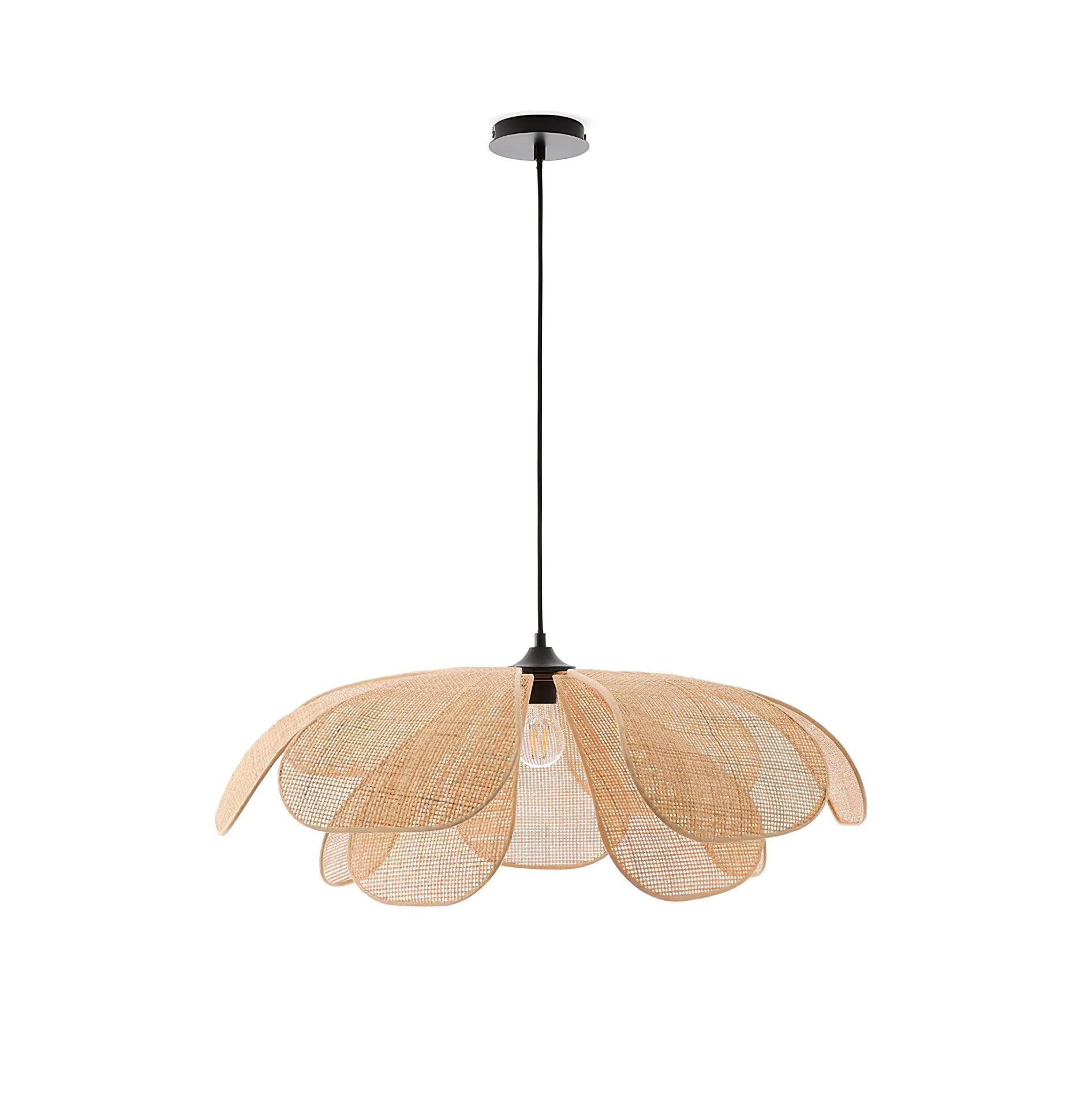 Rattan Pendant Light | Adjustable Height & Dimmer Compatible | Elegant Home Lighting for Stylish Decor 5