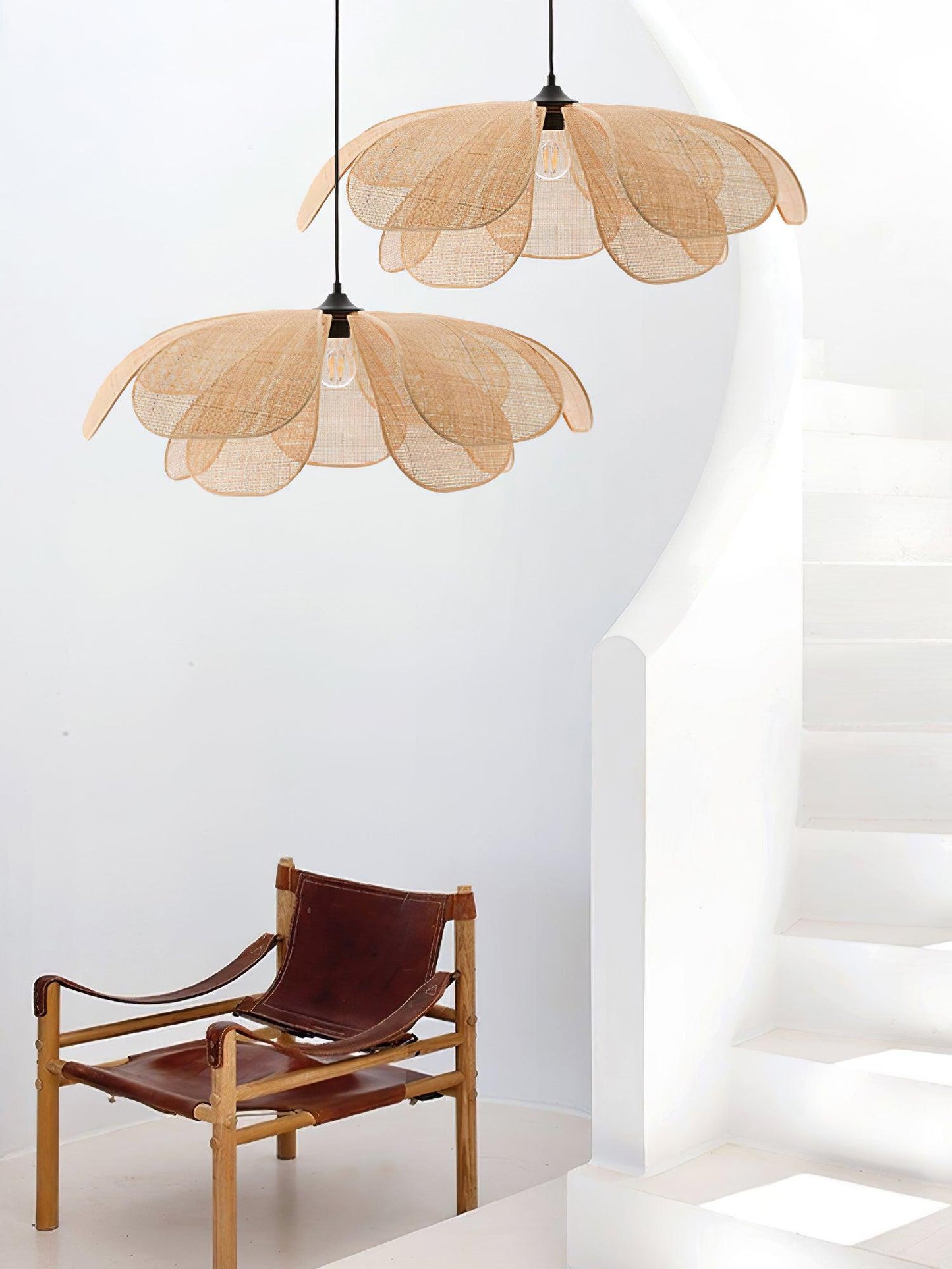 Rattan Pendant Light | Adjustable Height & Dimmer Compatible | Elegant Home Lighting for Stylish Decor 8