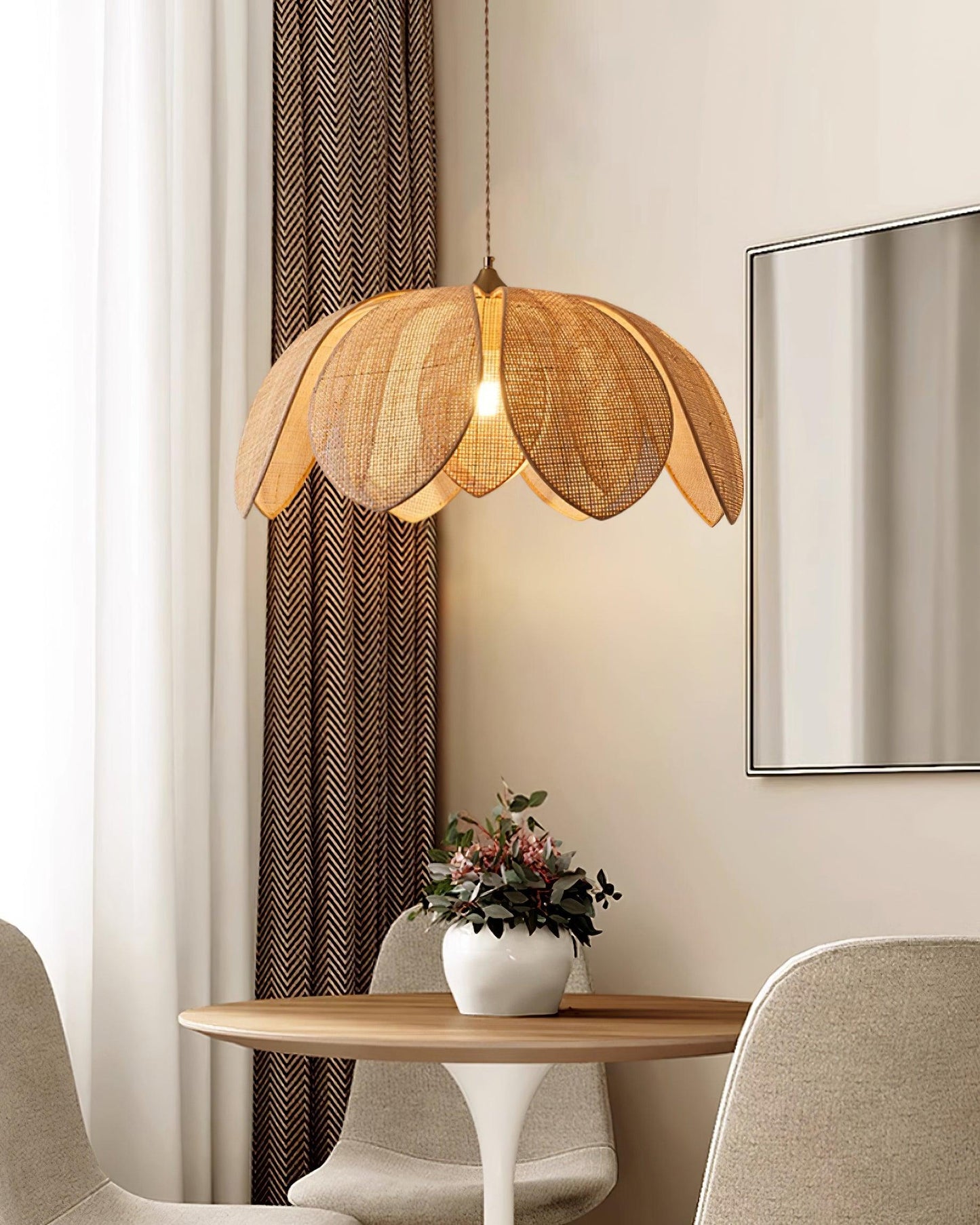 Rattan Pendant Lighting | Adjustable Height for Elegant Home Decor 5