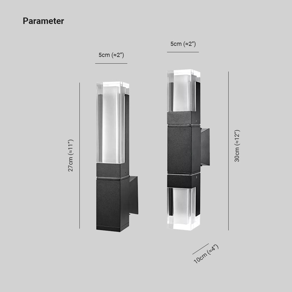 Rectangular Outdoor Wall Lamp | Sensor