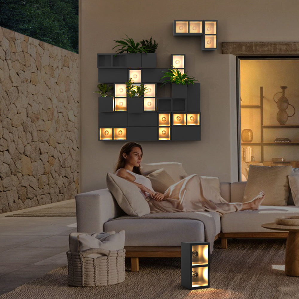 Modern Cube Outdoor Wall Lamp