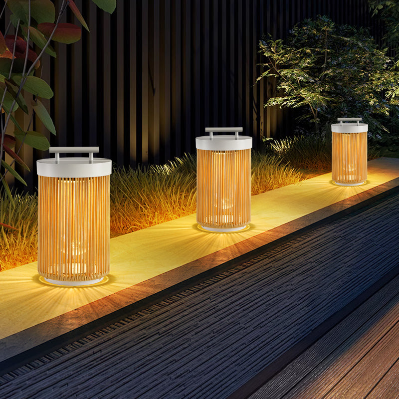 Wood & Metal Outdoor Floor Lamp