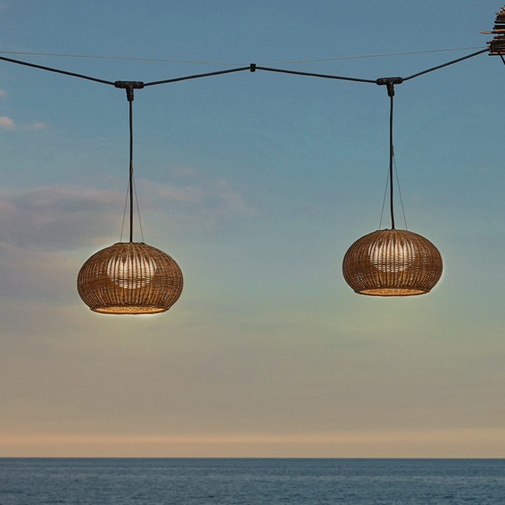 Ray Outdoor Bamboo Pendant Light | 6.3/15in | IP65