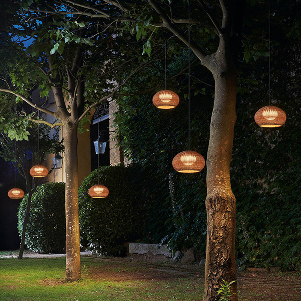Ray Collection | Outdoor Hanging Pendant Light with Bamboo Cage Design | Elegant Warm Lighting for Cozy Outdoor Spaces 2