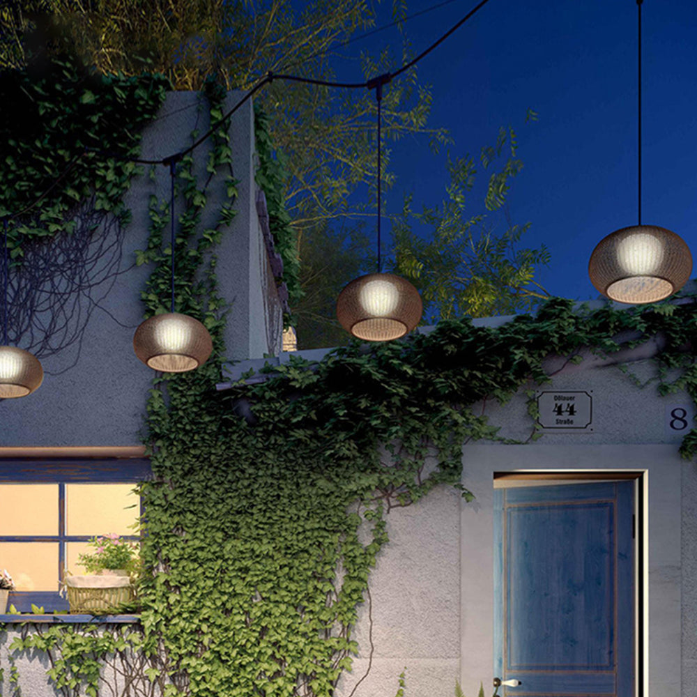 Ray Collection | Outdoor Hanging Pendant Light with Bamboo Cage Design | Elegant Warm Lighting for Cozy Outdoor Spaces 3