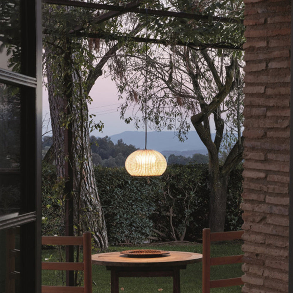 Ray Collection | Outdoor Hanging Pendant Light with Bamboo Cage Design | Elegant Warm Lighting for Cozy Outdoor Spaces 4