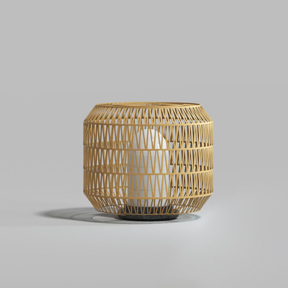 Rattan Shade Outdoor Floor Lamp