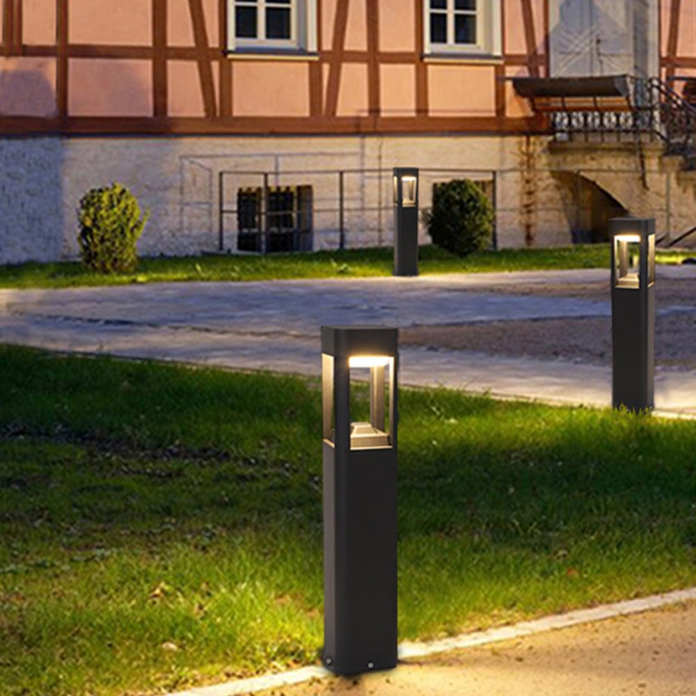 Ray Collection | Outdoor Path Light with Motion Sensor & Modern Design | Elegant Black Metal Fixture for Safe Garden Illumination 0