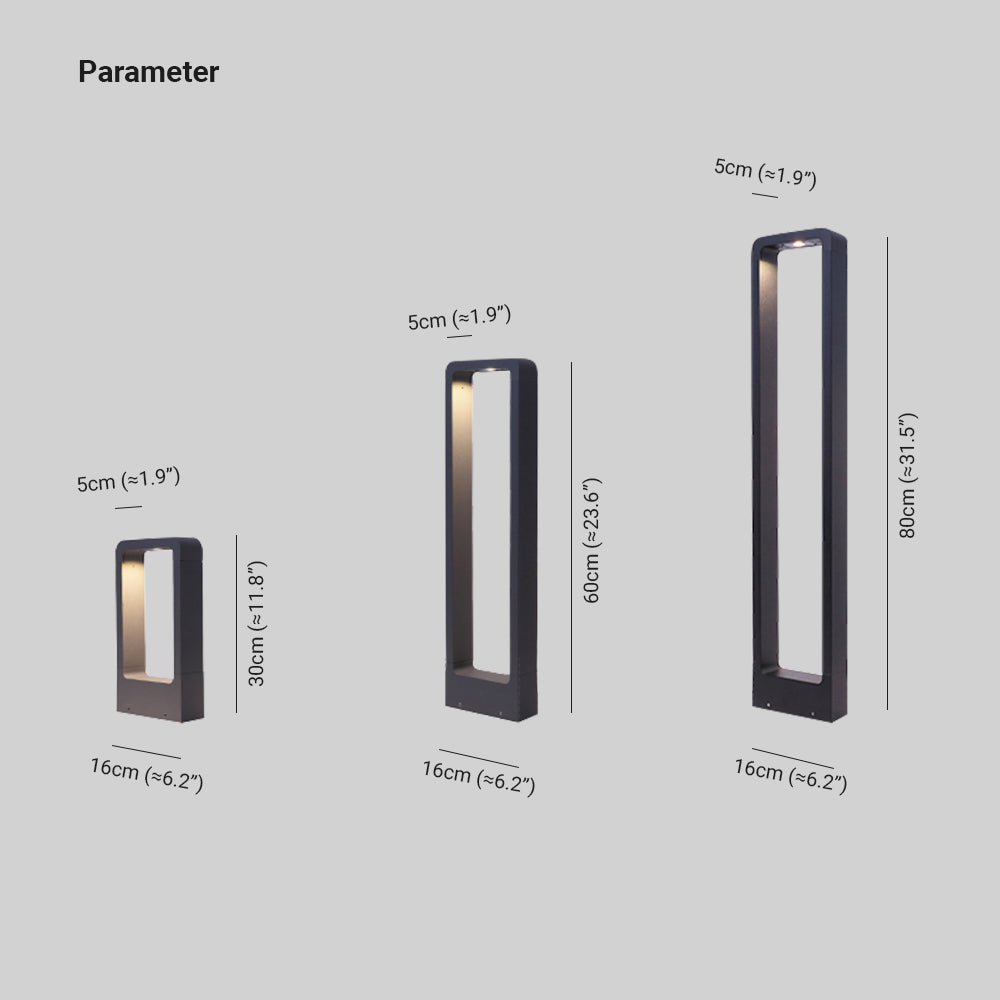 Hollow Rectangular Outdoor Path Light