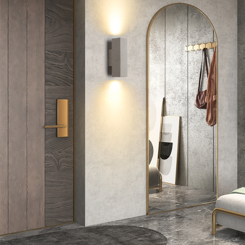 Ray Collection | Outdoor Wall Lamp with Durable Cement & Dual Head | Modern Lighting for Gardens 0