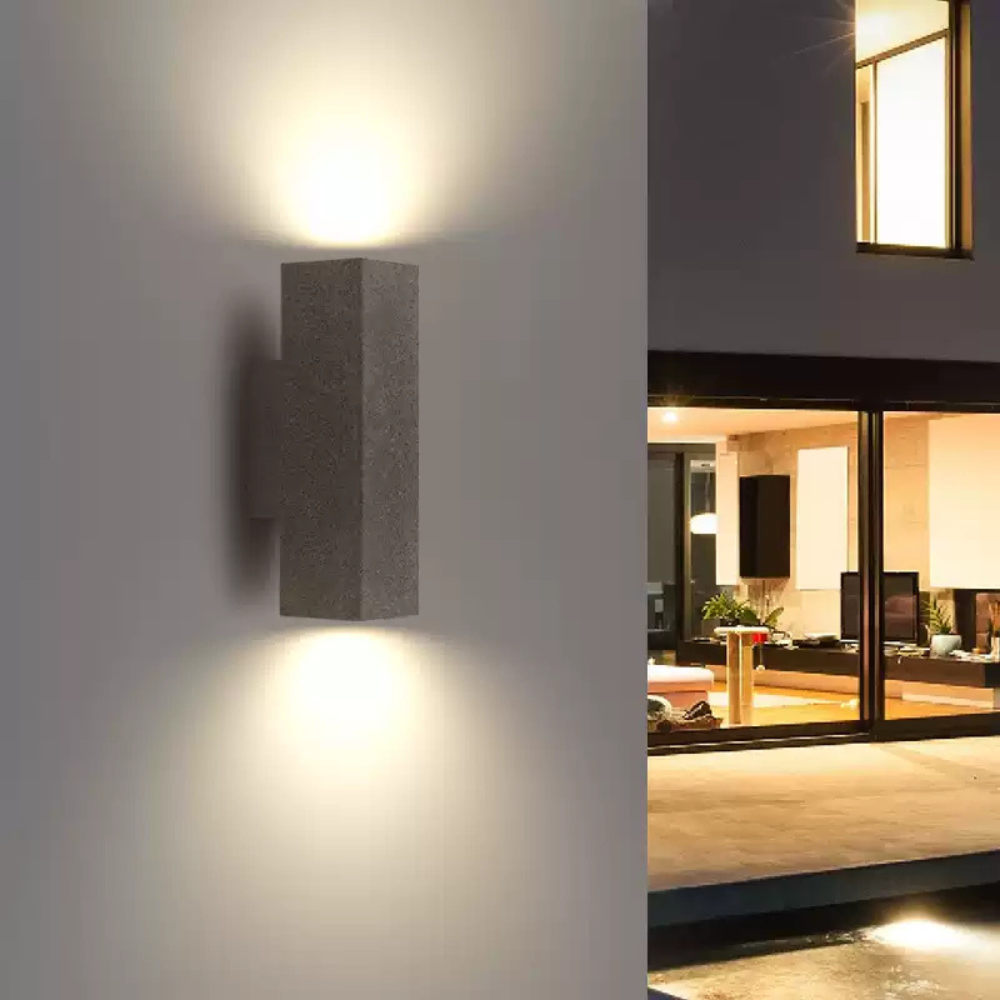Ray Collection | Outdoor Wall Lamp with Durable Cement & Dual Head | Modern Lighting for Gardens 3