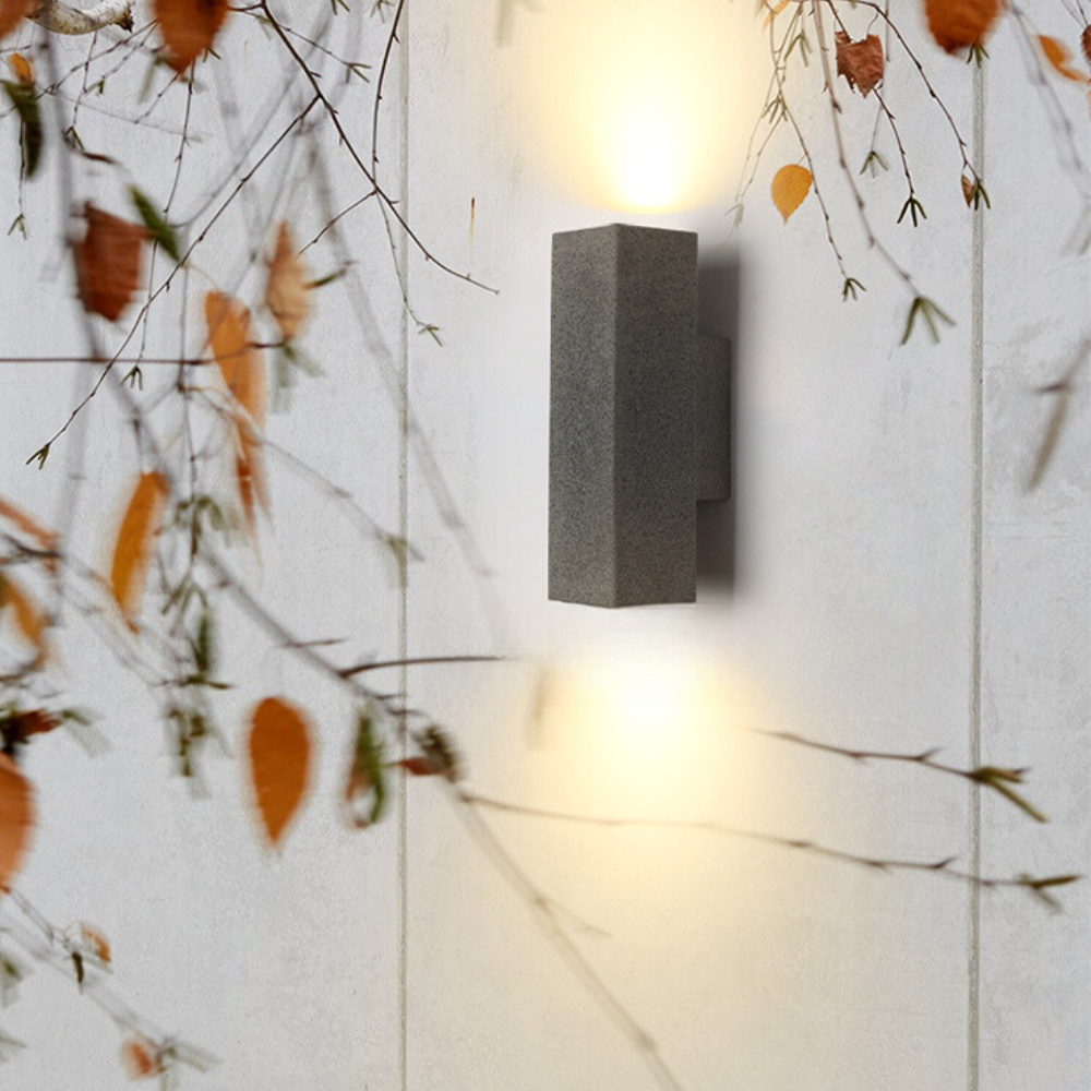 Ray Collection | Outdoor Wall Lamp with Durable Cement & Dual Head | Modern Lighting for Gardens 6