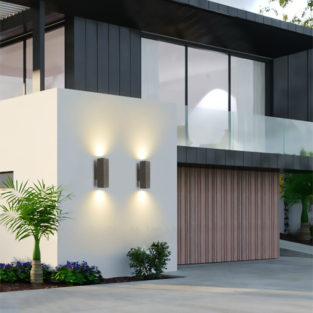 Ray Collection | Outdoor Wall Lamp with Durable Cement & Dual Head | Modern Lighting for Gardens 7