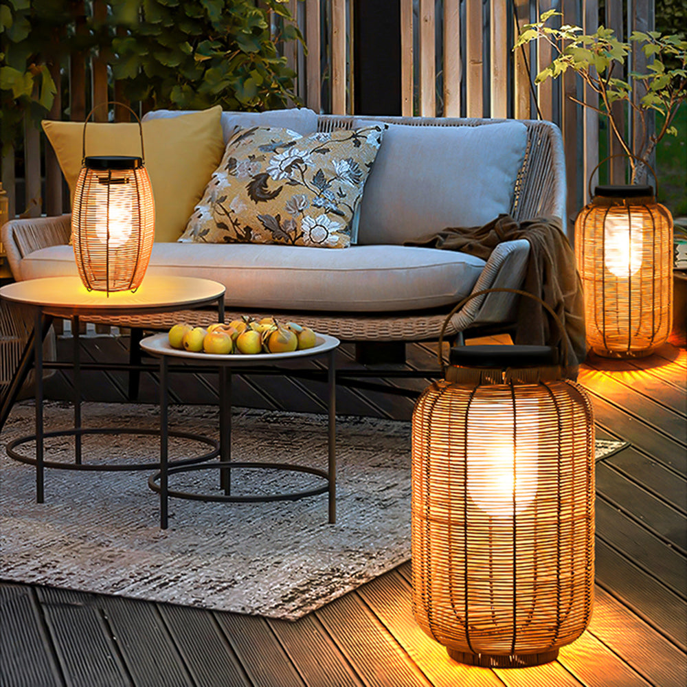 Ray Rattan Metal Floor Lamp | Model A/B