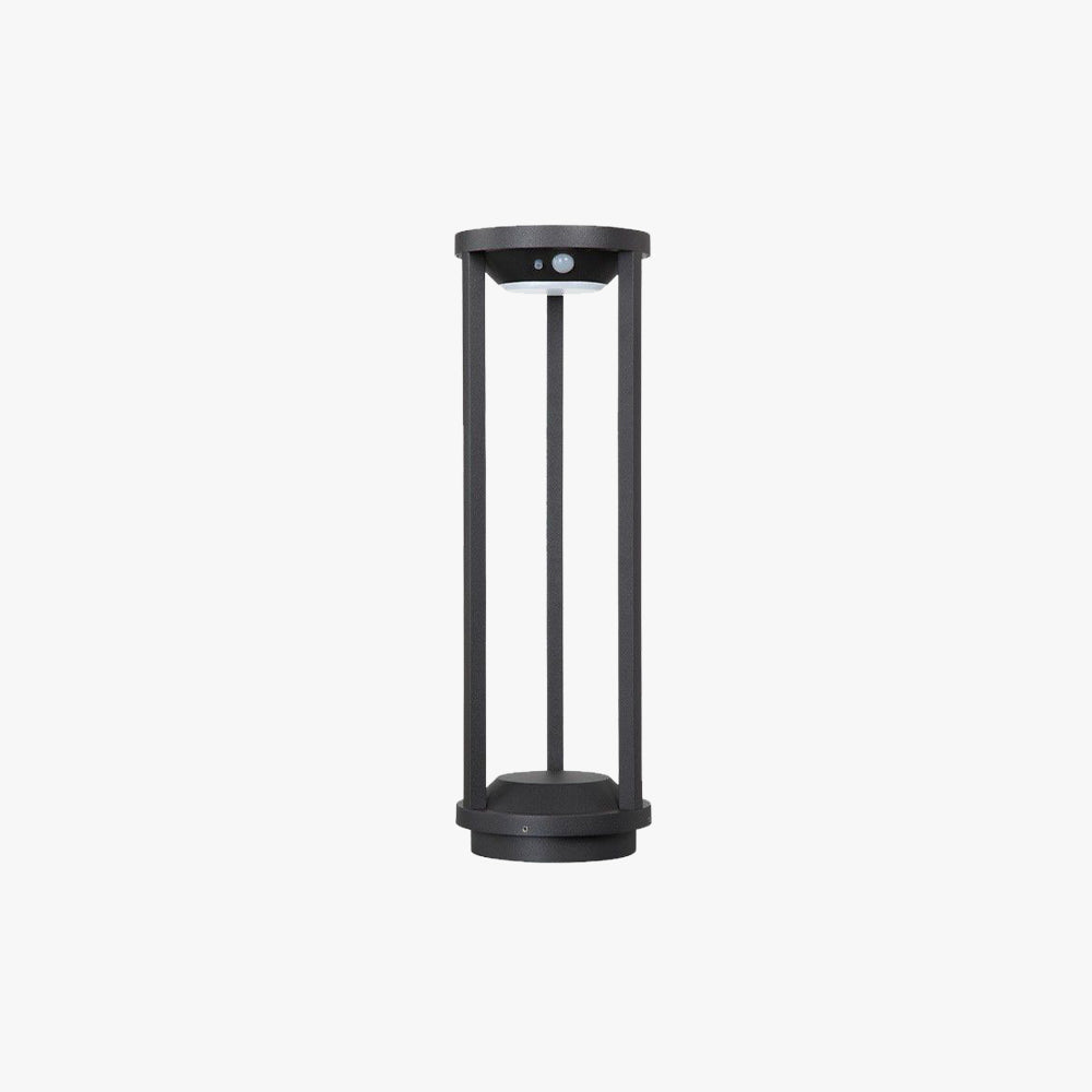 Solar Outdoor Bollard Light | Black | Motion Sensor