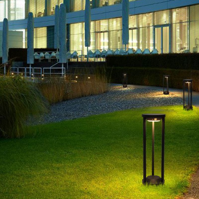 Solar Outdoor Bollard Light | Black | Motion Sensor