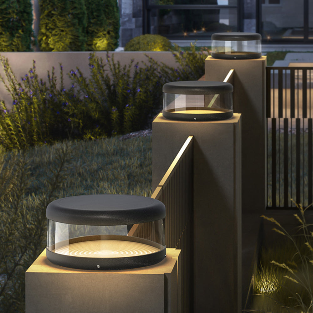 Modern Cylinder Solar Pillar Light