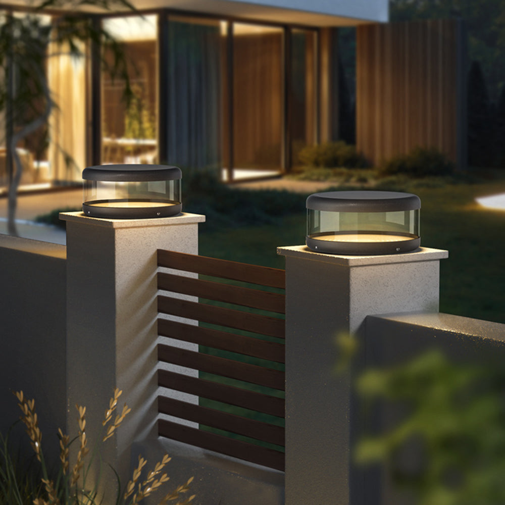 Modern Cylinder Solar Pillar Light
