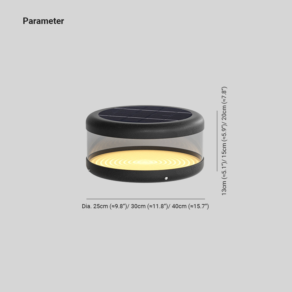 Modern Cylinder Solar Pillar Light