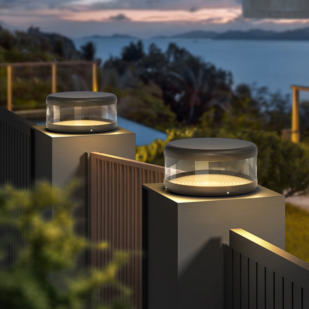 Modern Cylinder Solar Pillar Light
