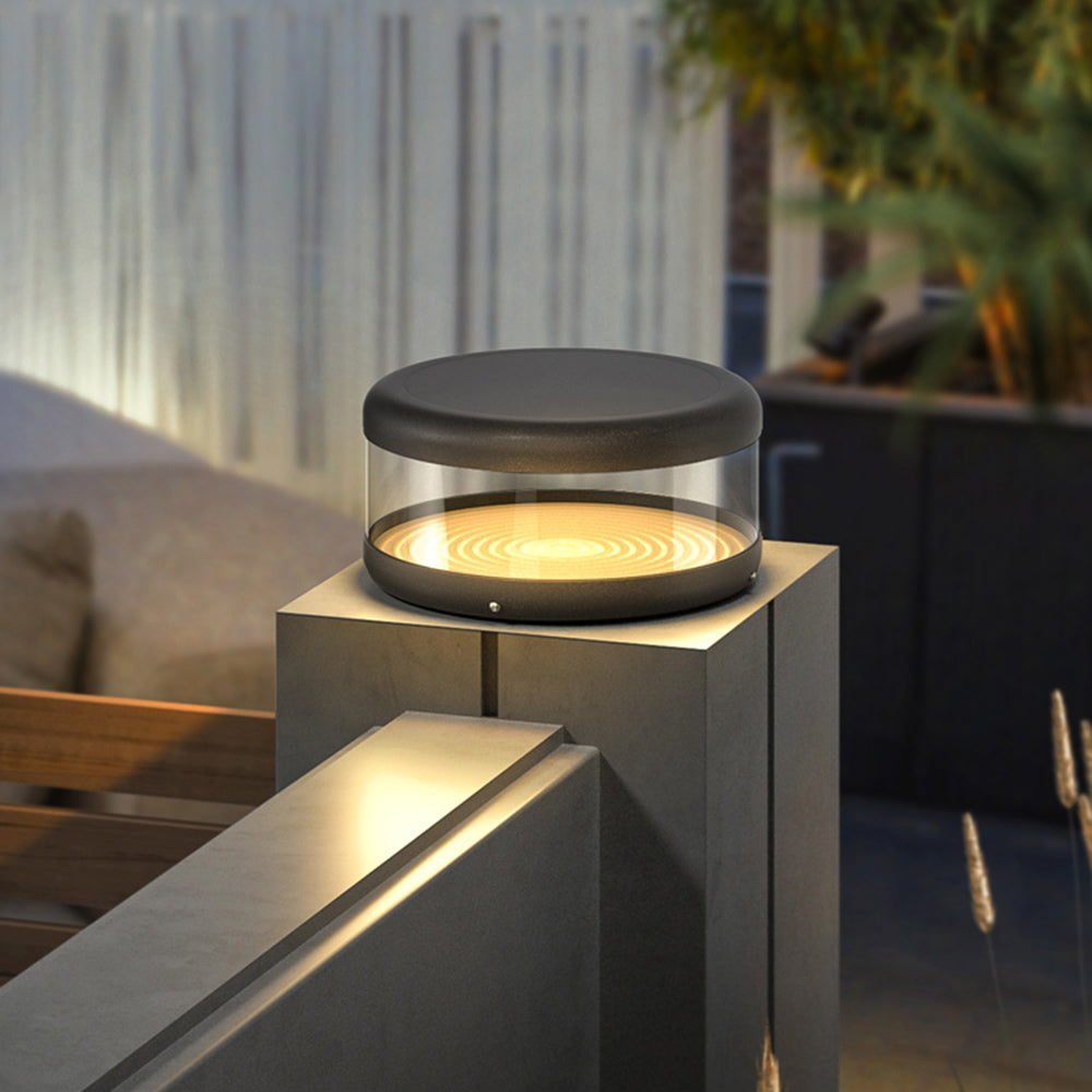 Modern Cylinder Solar Pillar Light