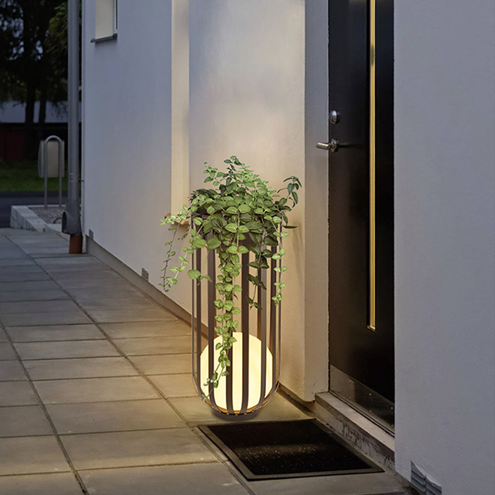 Ray Modern Globe Solar Floor Lamp | 3 Sizes