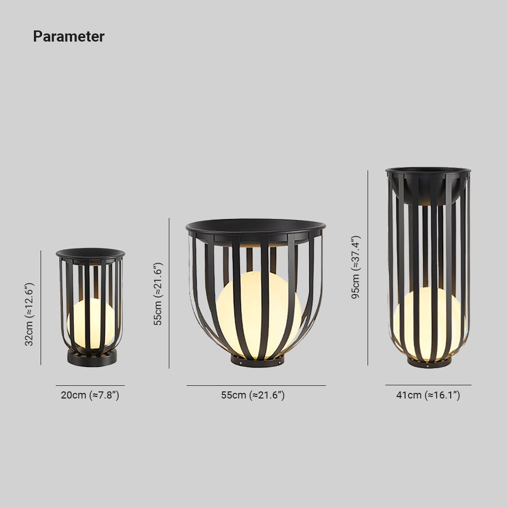 Ray Modern Globe Solar Floor Lamp | 3 Sizes