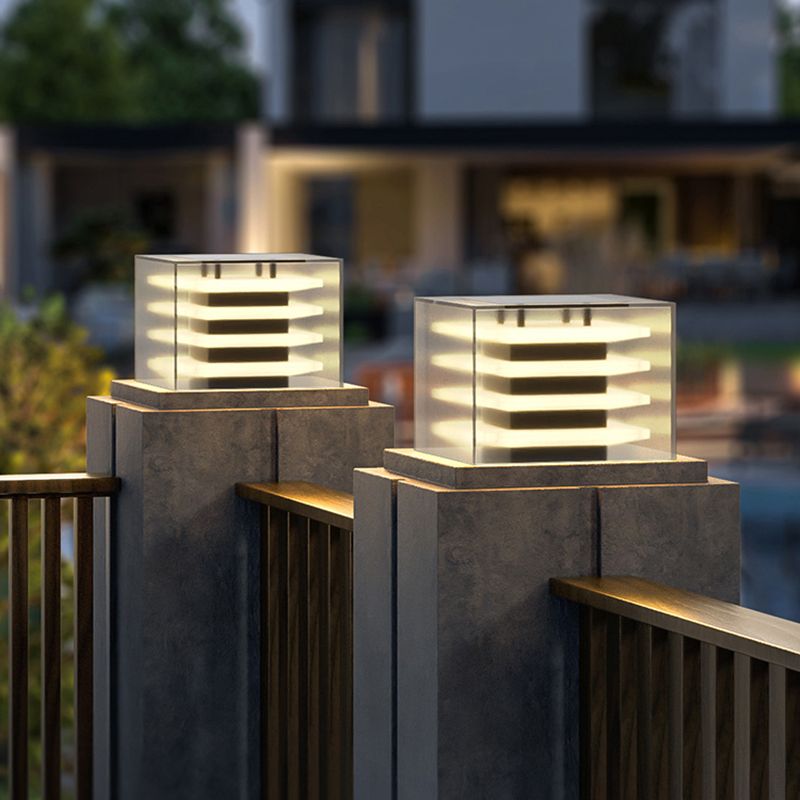 Solar Outdoor Pillar Light | Black