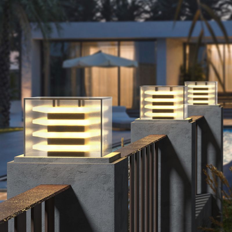 Solar Outdoor Pillar Light | Black