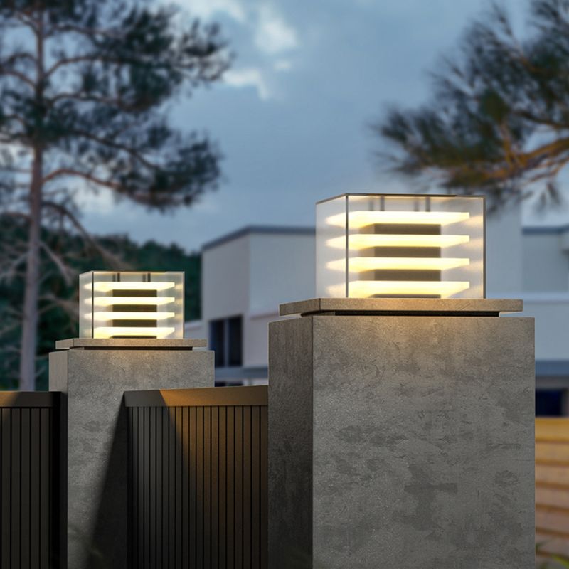 Solar Outdoor Pillar Light | Black